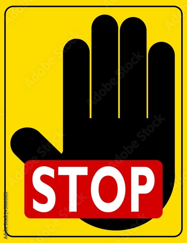 Vector: CARTELLO RETTANGOLARE STOP SU CAMPO GIALLO CARTELLO RETTANGOLARE STOP SU CAMPO GIALLO