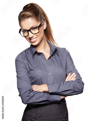 Photo: business woman in glasses business woman in glasses