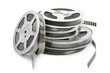 Old film strip isolated on white background