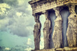 Caryatids in Erechtheum from Athenian Acropolis,Greece