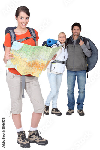 Photo: Three backpackers Three backpackers