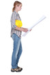 Woman holding building plans