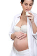 pregnant woman drinking milk