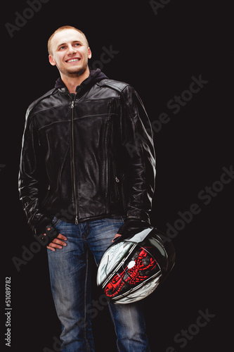 Photo: man wearing black leather jacket man wearing black leather jacket