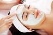 Beauty treatment in spa salon.