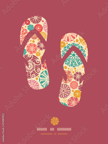 Vector: Vector abstract decorative circles flip flops pattern background Vector abstract decorative circles flip flops pattern background