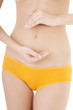 Fit and slim young woman belly
