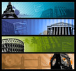 Vecteur : Europe cities Horizontal travel banners eps 10 Europe cities Horizontal travel banners eps 10