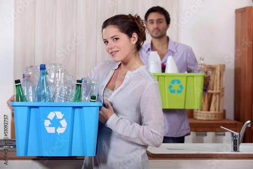Photo: Recycling plastic bottles Recycling plastic bottles
