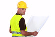 Engineer with plans
