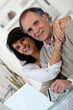 Married couple shopping online
