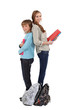 Brother and sister with homework