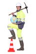 Worker with pickaxe