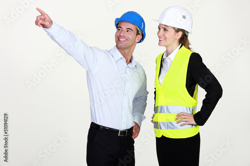 Photo: Architect pointing Architect pointing