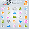 Social media icons set, basic stickers series