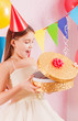 beautiful girl with gift