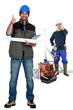 Thumbs up from a construction duo