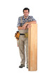 Man stood with laminate flooring