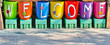 Welcome sign..