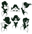 large vector collection of cartoon pin up girls in different pos