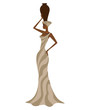 Profile of beautiful african girl with a pitcher on her head