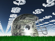 US Currency Helmet on Grass