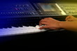 stage concept - drummer from back, with motion effect