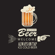 Banner with a beer and a pointing finger