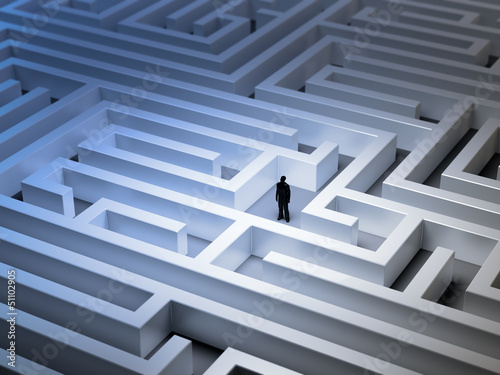 Illustration: Tiny man in a maze Tiny man in a maze
