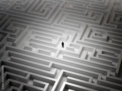 Illustration: Tiny man in a maze Tiny man in a maze