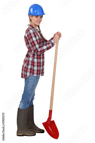 Photo: Female landscape gardener Female landscape gardener