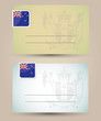 Vektor: business card with flag and coat of arms of New Zealand business card with flag and coat of arms of New Zealand