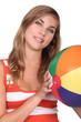 Teenage girl with beach ball