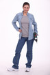 Woman holding power drill