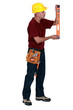 Worker checking a spirit level