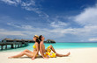 Couple on a beach at Maldives