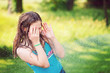girl having fun outdoor with water