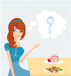 a girl who cannot decide what to eat
