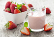 frische Erdbeermilch