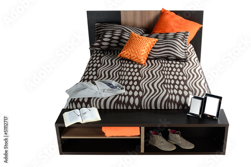 Photo: Bed. Isolated Bed. Isolated
