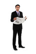 Businessman reading a newspaper