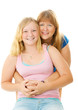 Beautiful Blond Mother and Teenage Daughter