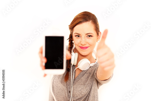 Photo: junges Mädchen mit Smartphone junges Mädchen mit Smartphone