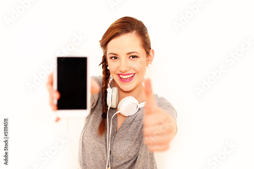 Photo: junges Mädchen mit Smartphone junges Mädchen mit Smartphone