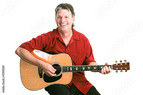 Photo: Guitarist Isolated on White Guitarist Isolated on White