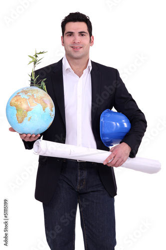 Photo: An eco-friendly architect. An eco-friendly architect.
