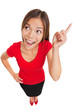 Woman with bright idea or mental breakthrough