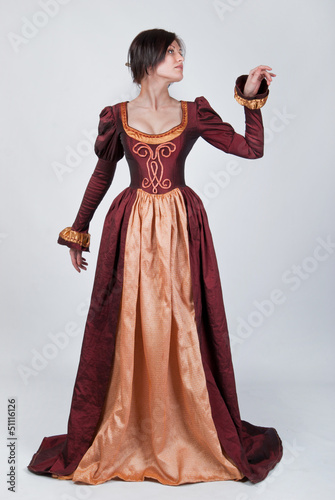 Photo: Beautiful woman in medieval dress Beautiful woman in medieval dress