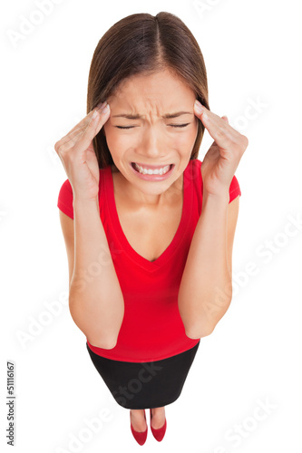 Photo: Migraine headache woman suffering Migraine headache woman suffering