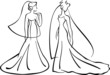brides- vector line drawings